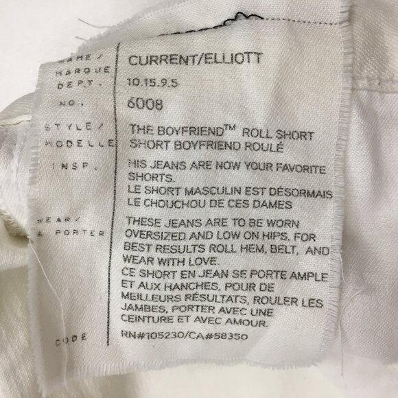 CURRENT ELLIOTT Sugar Wash The Boyfriend Roll Short Cuffed Raw Hem Denim Shorts - Picture 3 of 13